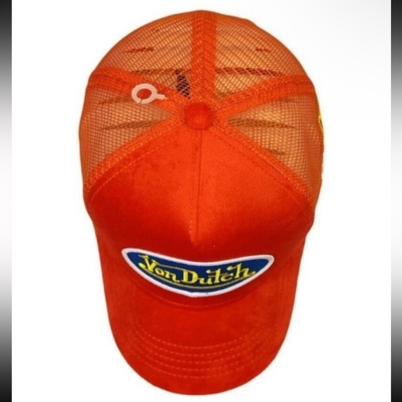 Von Dutch Hollywood Patch Orange VELVET Trucker Hat| Adjustable/Snapback|NEW/NWT main image 10